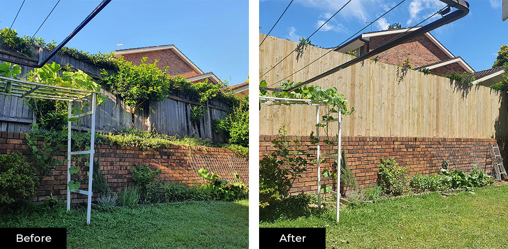 Timber fence Before and after 7